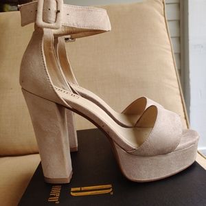 Nude suede sandals